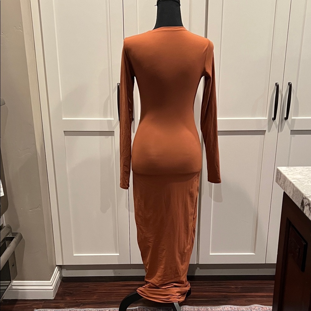 SKIMS Terracotta Fits Everybody Long Sleeve Dress Size M - Picture 5 of 7